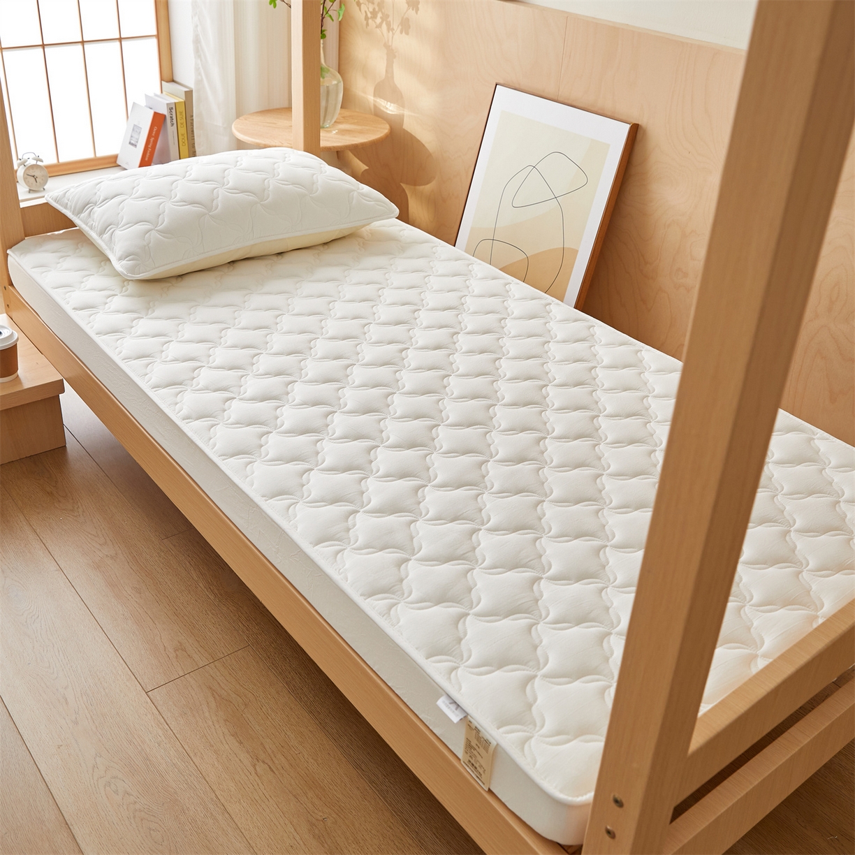 91家纺网 家纺一手货源 找家纺 （总）多谷家纺 2025新款学生全棉纯棉色织水洗棉大豆床笠单床笠