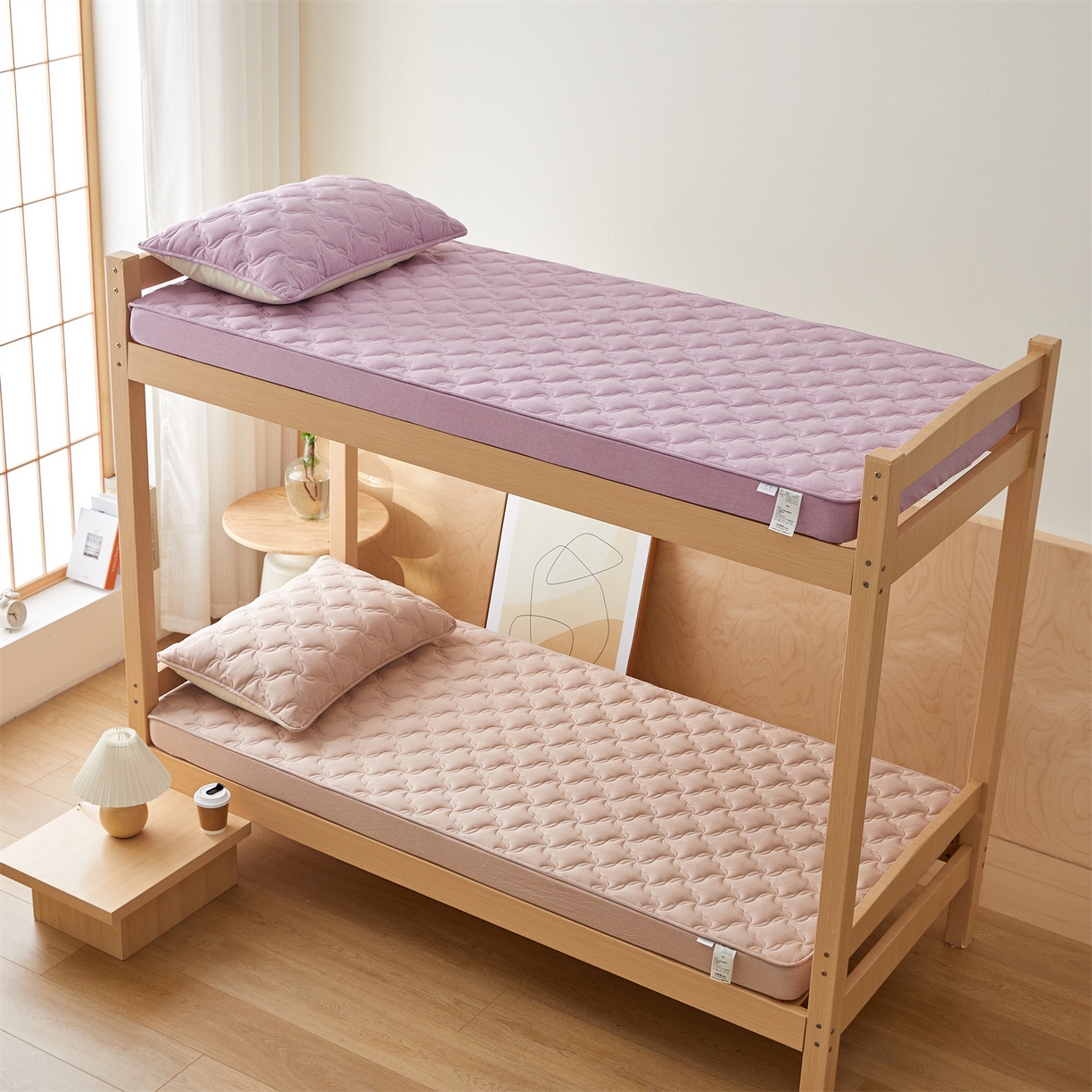 91家纺网 家纺一手货源 找家纺 多谷家纺 2025新款学生全棉纯棉色织水洗棉大豆床笠单床笠 卡其