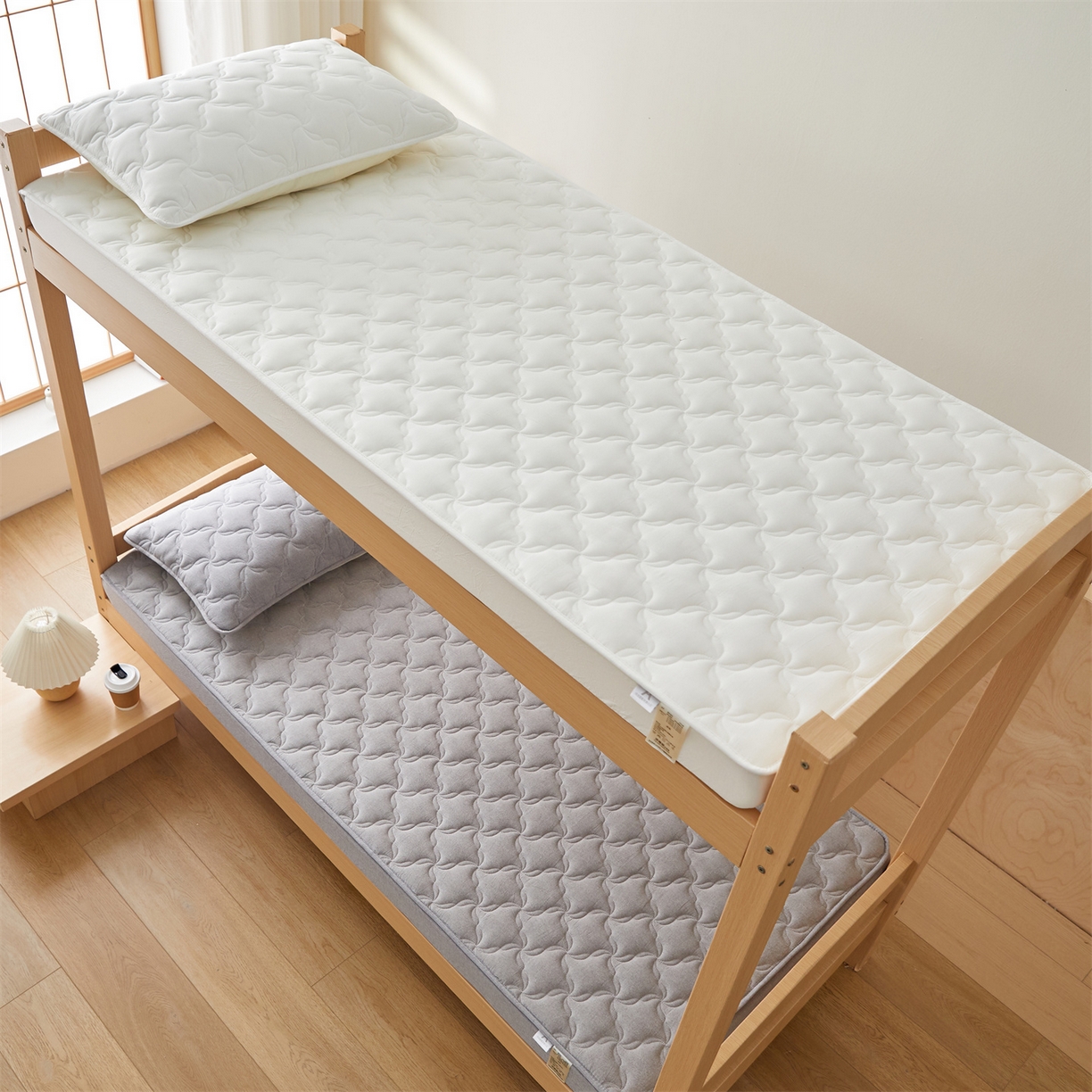 91家纺网 家纺一手货源 找家纺 多谷家纺 2025新款学生全棉纯棉色织水洗棉大豆床笠单床笠 安娜灰