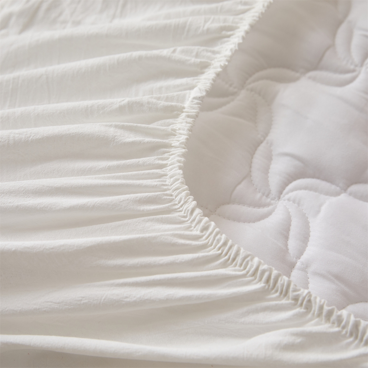 91家纺网 家纺一手货源 找家纺 多谷家纺 2025新款学生全棉纯棉色织水洗棉大豆床笠单床笠 奶昔白