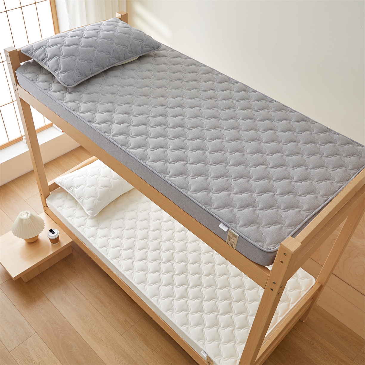 91家纺网 家纺一手货源 找家纺 多谷家纺 2025新款学生全棉纯棉色织水洗棉大豆床笠单床笠 奶昔白