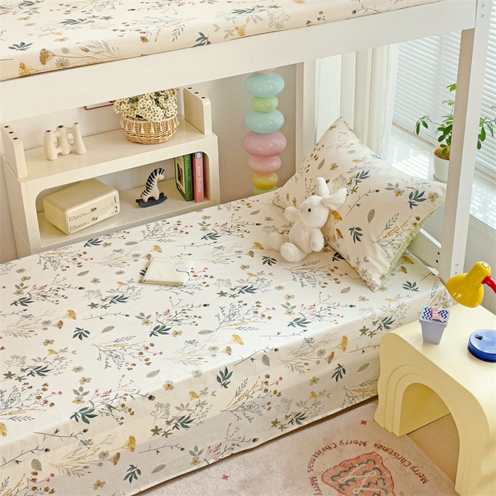 91家纺网 家纺一手货源 找家纺 名兮家居 2025新款全棉纯棉13372学生床上下铺单床单 东篱