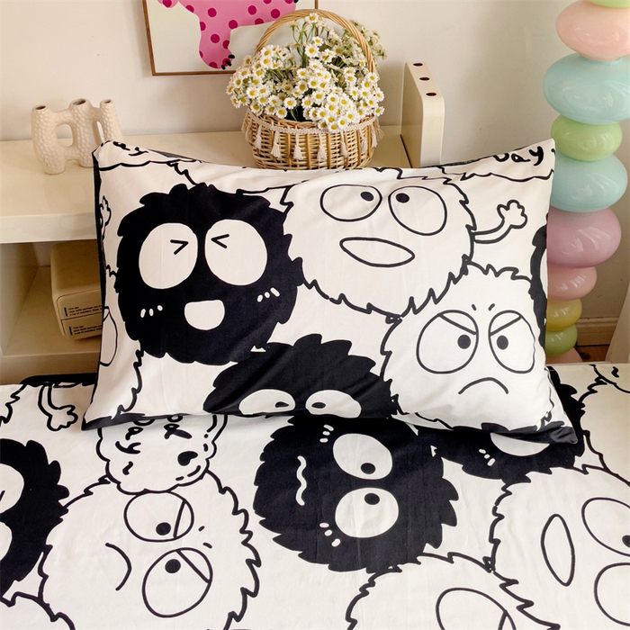 91家纺网 家纺一手货源 找家纺 名兮家居 2025新款全棉纯棉13372学生床上下铺单床单 黑煤球