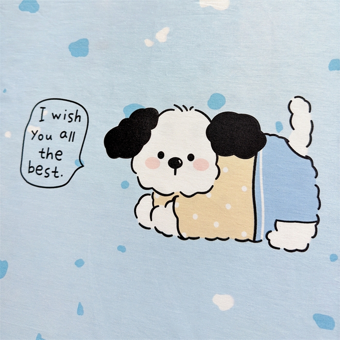 91家纺网 家纺一手货源 找家纺 名兮家居 2025新款全棉纯棉13372学生床上下铺单床单 斑点狗