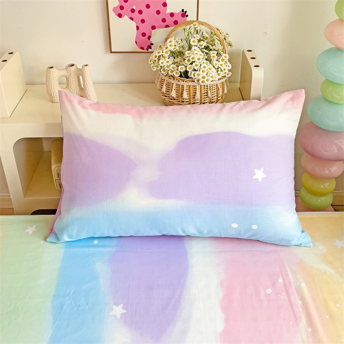 91家纺网 家纺一手货源 找家纺 名兮家居 2025新款全棉纯棉13372学生床上下铺单床单 彩色天空