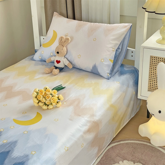 91家纺网 家纺一手货源 找家纺 名兮家居 2025新款全棉纯棉13372学生床上下铺单床单 星辰入梦