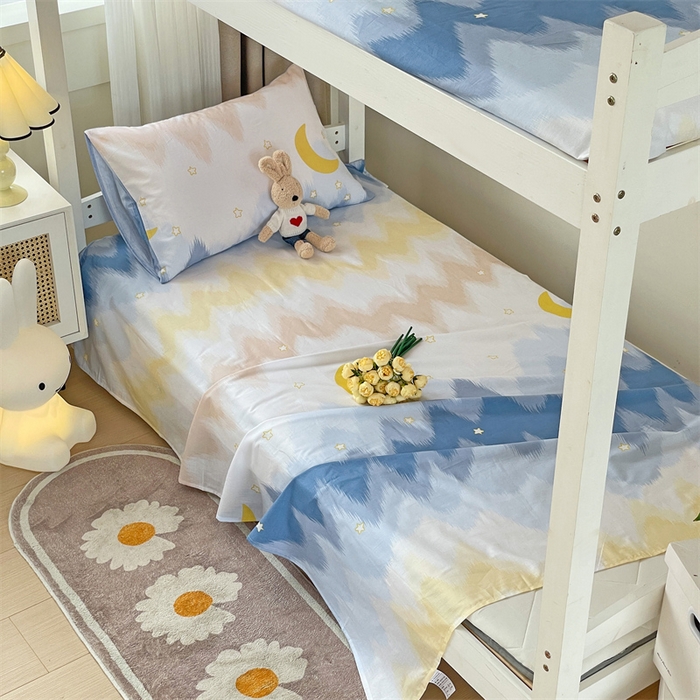 91家纺网 家纺一手货源 找家纺 名兮家居 2025新款全棉纯棉13372学生床上下铺单床单 星辰入梦