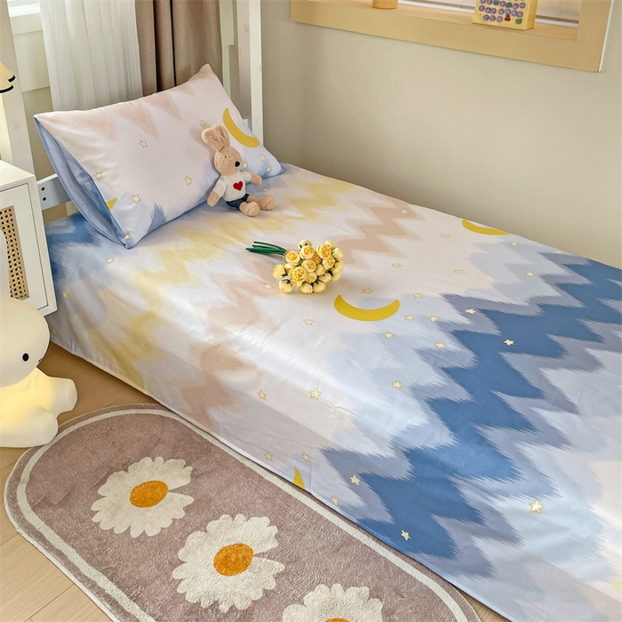 91家纺网 家纺一手货源 找家纺 名兮家居 2025新款全棉纯棉13372学生床上下铺单床单 星辰入梦