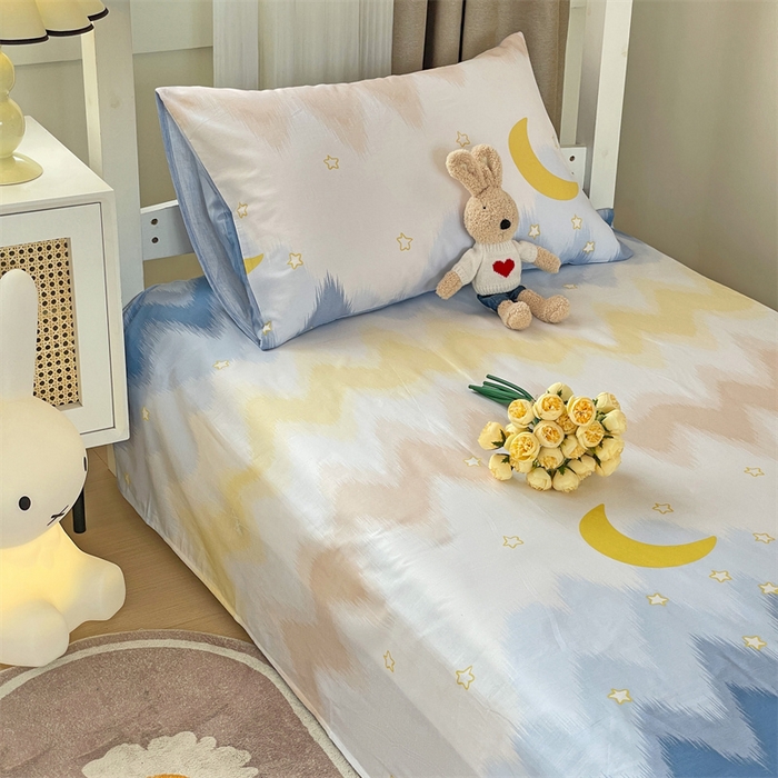 91家纺网 家纺一手货源 找家纺 名兮家居 2025新款全棉纯棉13372学生床上下铺单床单 星辰入梦