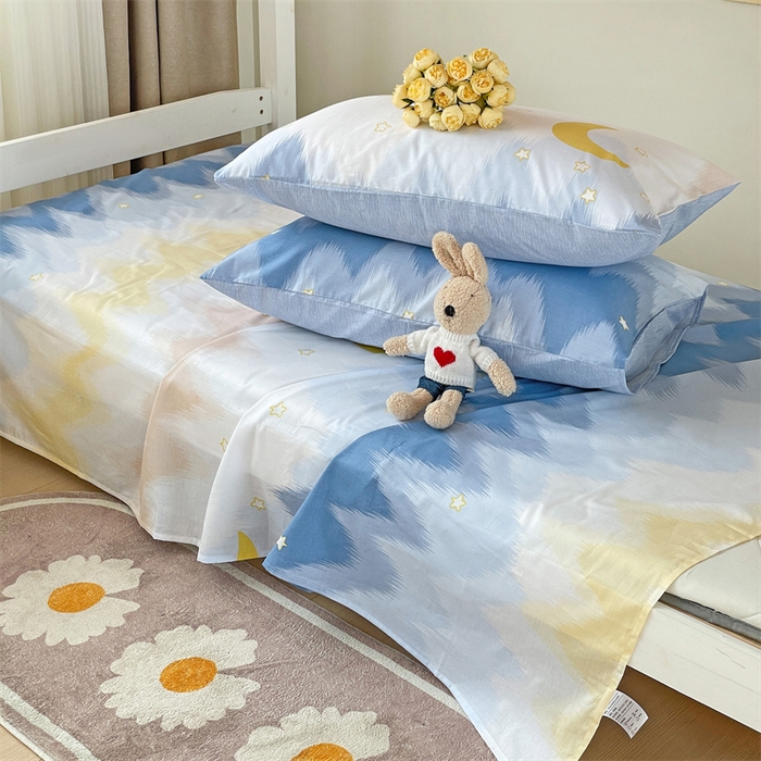 91家纺网 家纺一手货源 找家纺 名兮家居 2025新款全棉纯棉13372学生床上下铺单床单 星辰入梦