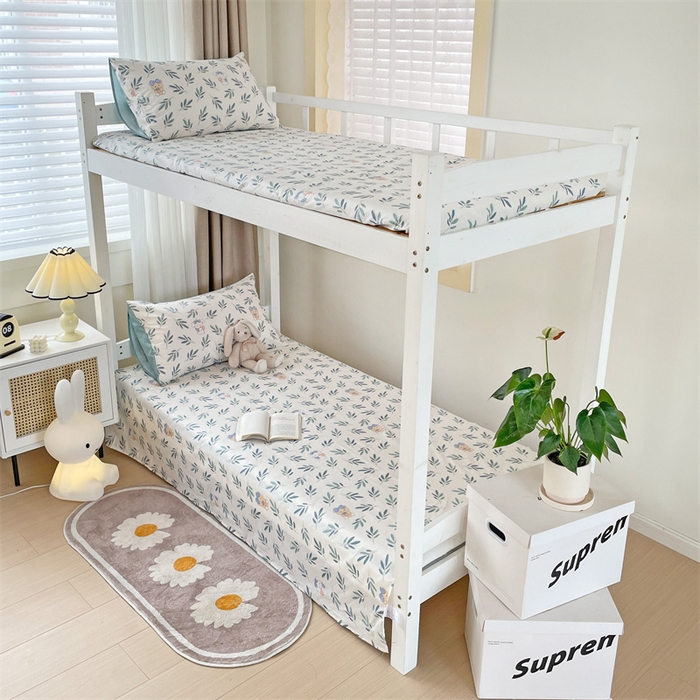 91家纺网 家纺一手货源 找家纺 名兮家居 2025新款全棉纯棉13372学生床上下铺单床单 花花熊