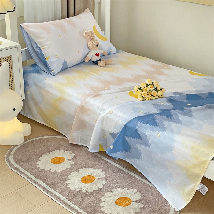 91家纺网 家纺一手货源 找家纺 名兮家居 2025新款全棉纯棉13372学生床上下铺单床单 星辰入梦