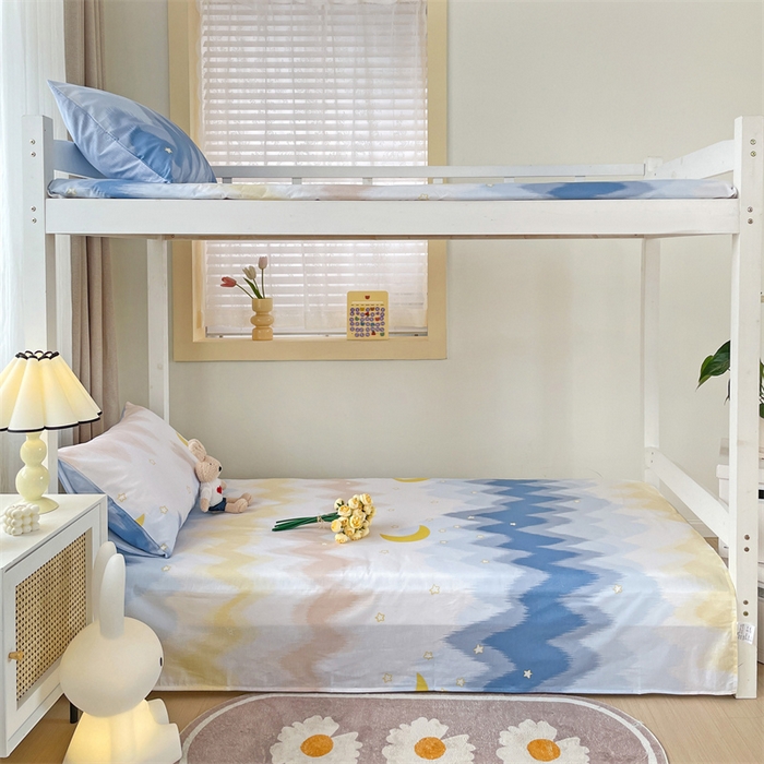 91家纺网 家纺一手货源 找家纺 名兮家居 2025新款全棉纯棉13372学生床上下铺单床单 星辰入梦