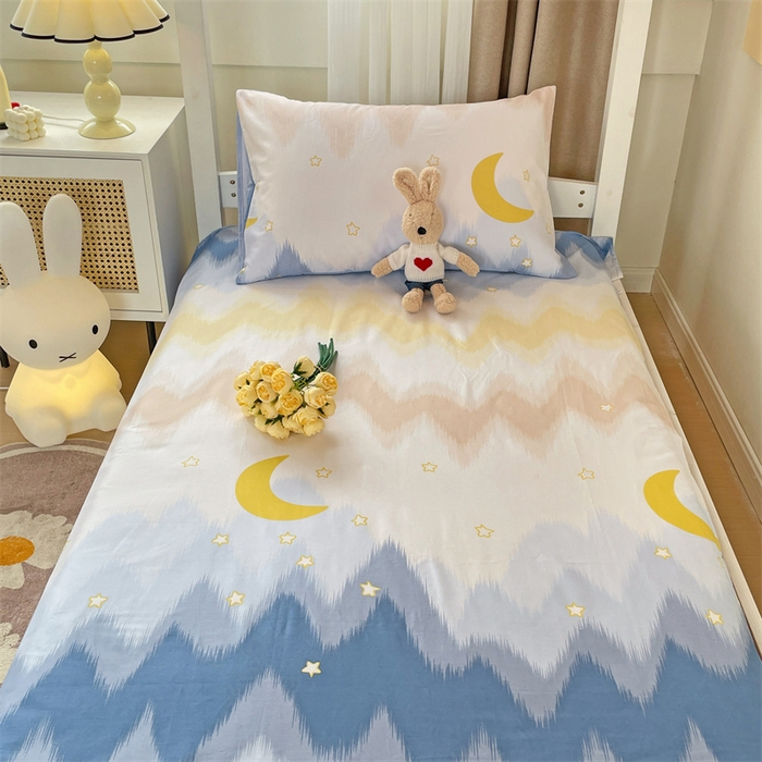 91家纺网 家纺一手货源 找家纺 名兮家居 2025新款全棉纯棉13372学生床上下铺单床单 星辰入梦