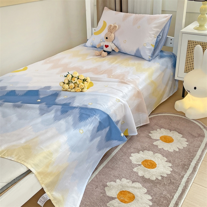 91家纺网 家纺一手货源 找家纺 名兮家居 2025新款全棉纯棉13372学生床上下铺单床单 星辰入梦