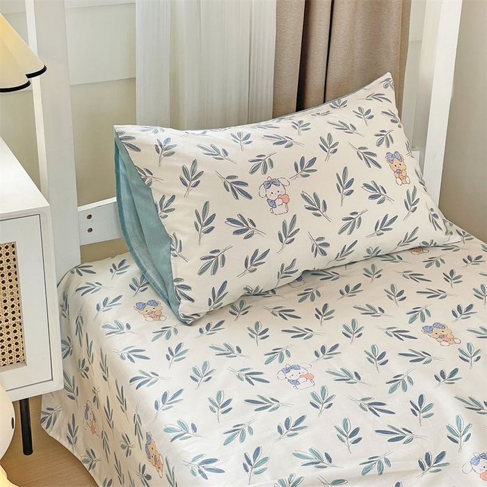 91家纺网 家纺一手货源 找家纺 名兮家居 2025新款全棉纯棉13372学生床上下铺单床单 花花熊