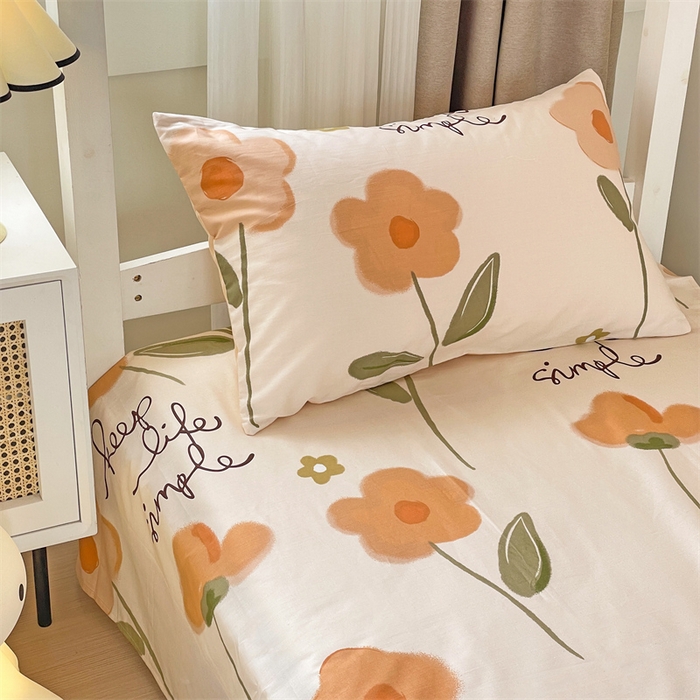 91家纺网 家纺一手货源 找家纺 名兮家居 2025新款全棉纯棉13372学生床上下铺单床单 幸运花