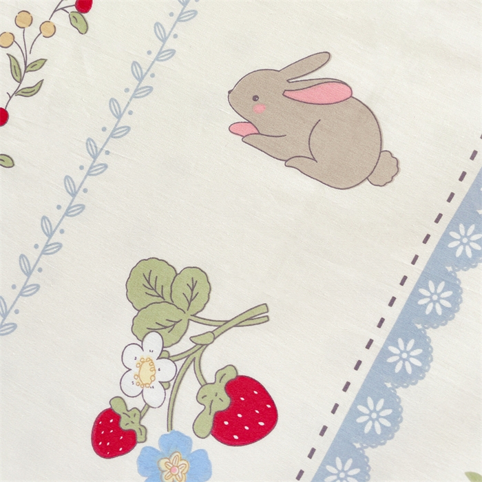 91家纺网 家纺一手货源 找家纺 名兮家居 2025新款全棉纯棉13372学生床上下铺单床单 草莓兔兔