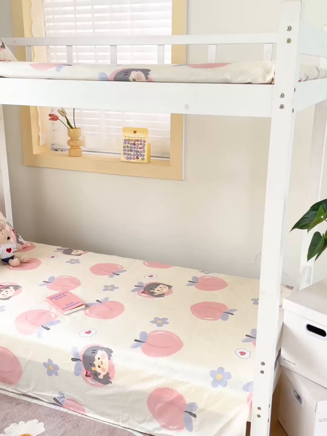 91家纺网 家纺一手货源 找家纺 名兮家居 2025新款全棉纯棉13372学生床上下铺单床单 蜜桃女孩