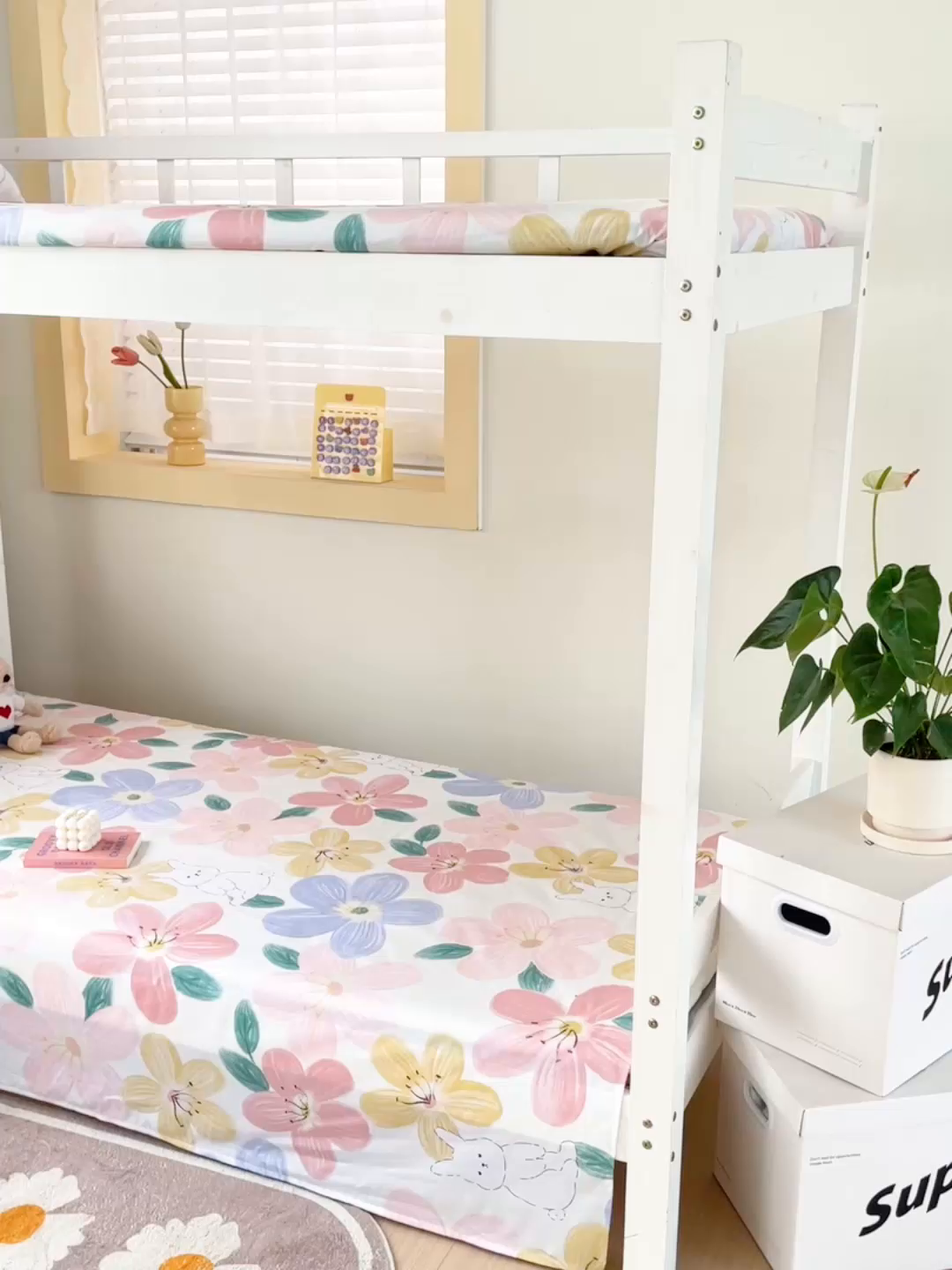 91家纺网 家纺一手货源 找家纺 名兮家居 2025新款全棉纯棉13372学生床上下铺单床单 花甜粉