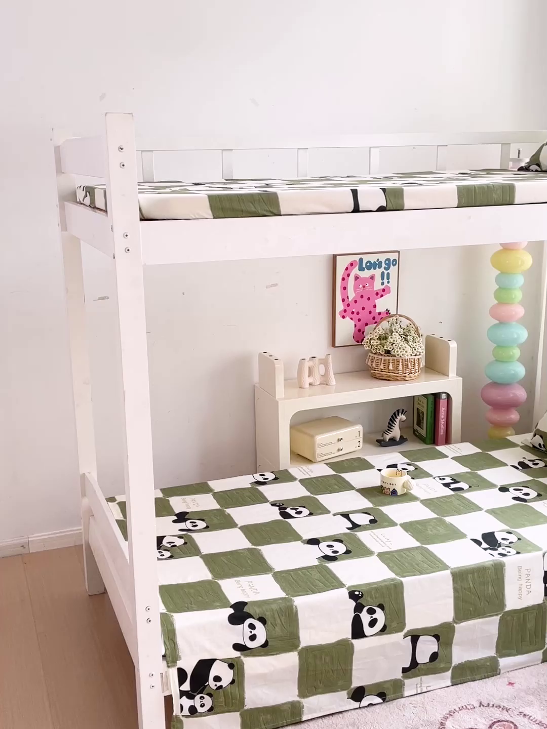 91家纺网 家纺一手货源 找家纺 名兮家居 2025新款全棉纯棉13372学生床上下铺单床单 熊猫胖达