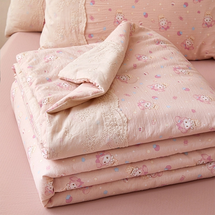 91家纺网 家纺一手货源 找家纺 （总）Mata蔓塔家 2025新款春夏季蕾丝包边三件套夏被四件套