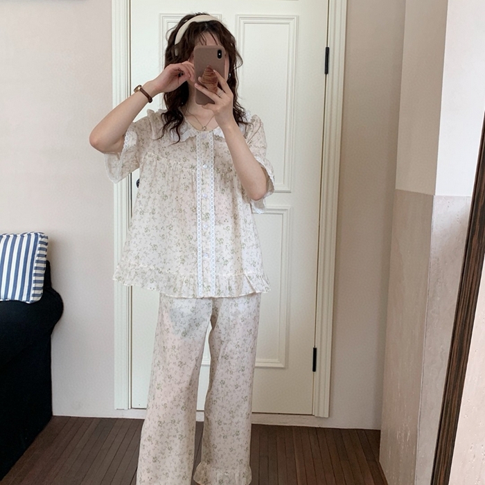 91家纺网 家纺一手货源 找家纺 （总）妍景家居生活馆 2025新款韩系25623甜美碎花娃娃领套装