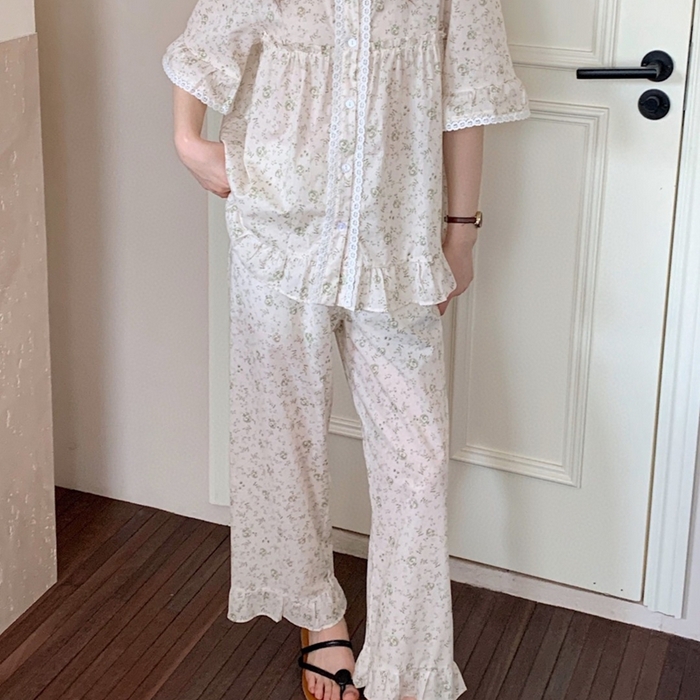 91家纺网 家纺一手货源 找家纺 （总）妍景家居生活馆 2025新款韩系25623甜美碎花娃娃领套装