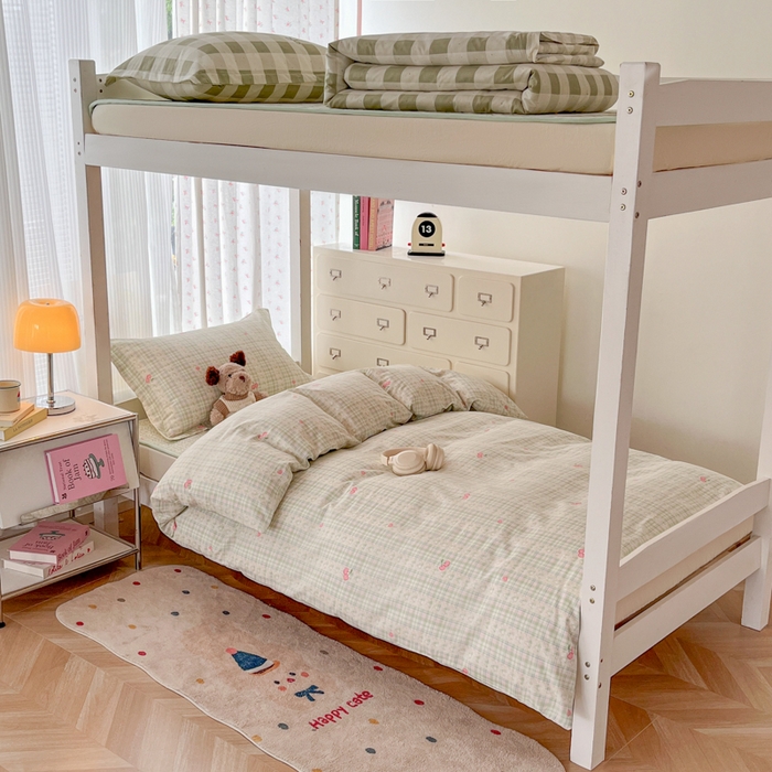 91家纺网 家纺一手货源 找家纺 （总）慕晨 2025新款全棉学生床盖宿舍印花纯棉床盖三件套AB版皆可用四季通用直播