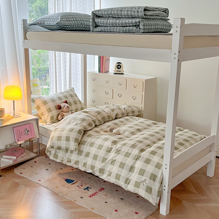 91家纺网 家纺一手货源 找家纺 （总）慕晨 2025新款全棉学生床盖宿舍印花纯棉床盖三件套AB版皆可用四季通用直播