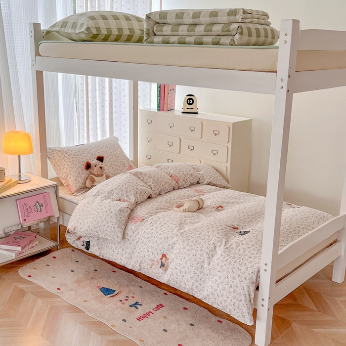 91家纺网 家纺一手货源 找家纺 （总）慕晨 2025新款全棉学生床盖宿舍印花纯棉床盖三件套AB版皆可用四季通用直播