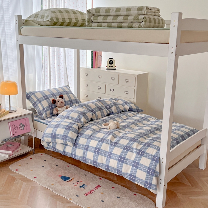 91家纺网 家纺一手货源 找家纺 （总）慕晨 2025新款全棉学生床盖宿舍印花纯棉床盖三件套AB版皆可用四季通用直播