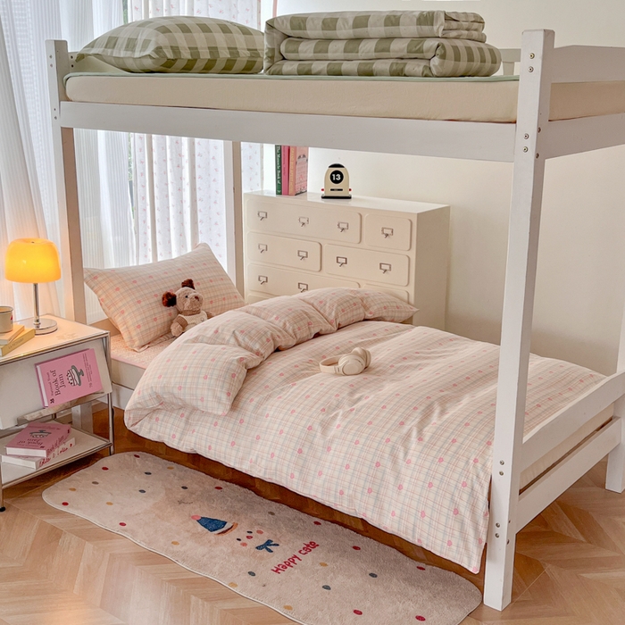 91家纺网 家纺一手货源 找家纺 （总）慕晨 2025新款全棉学生床盖宿舍印花纯棉床盖三件套AB版皆可用四季通用直播