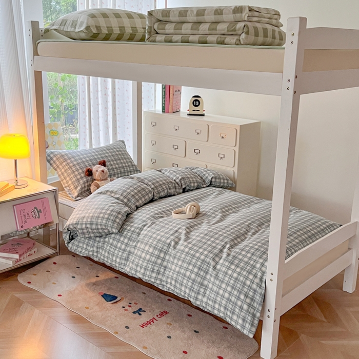 91家纺网 家纺一手货源 找家纺 （总）慕晨 2025新款全棉学生床盖宿舍印花纯棉床盖三件套AB版皆可用四季通用直播