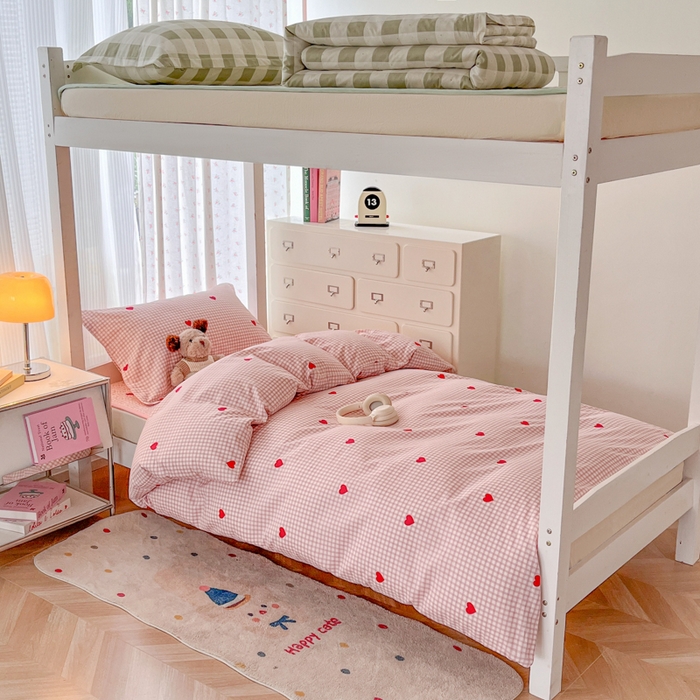 91家纺网 家纺一手货源 找家纺 （总）慕晨 2025新款全棉学生床盖宿舍印花纯棉床盖三件套AB版皆可用四季通用直播