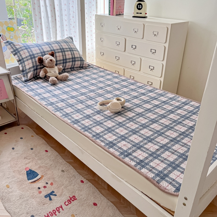 91家纺网 家纺一手货源 找家纺 慕晨 2025新款全棉学生床盖宿舍印花纯棉床盖三件套AB版皆可用四季通用直播 莉莉格