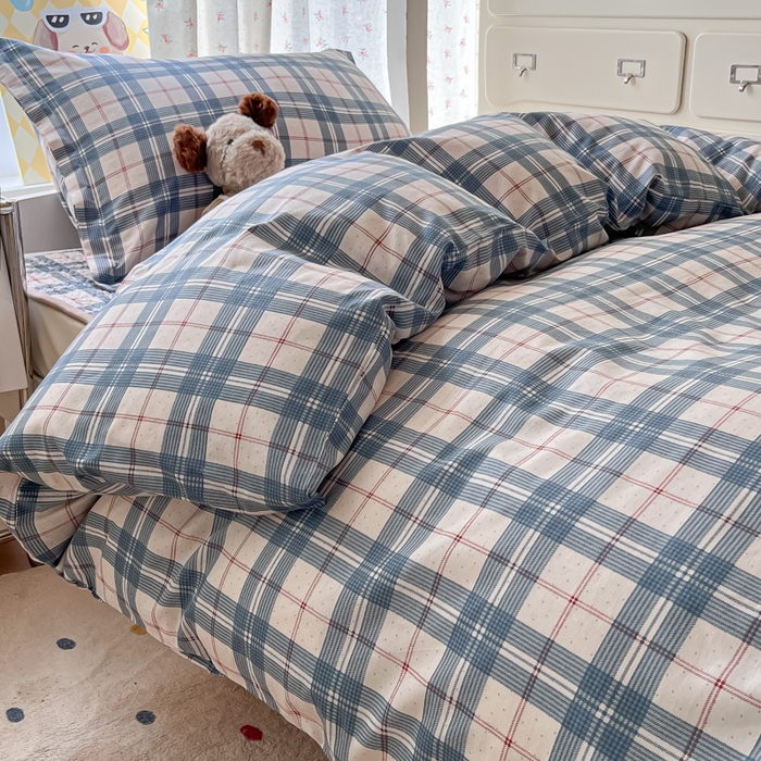 91家纺网 家纺一手货源 找家纺 慕晨 2025新款全棉学生床盖宿舍印花纯棉床盖三件套AB版皆可用四季通用直播 莉莉格