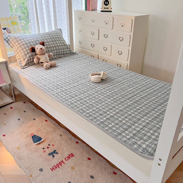 91家纺网 家纺一手货源 找家纺 慕晨 2025新款全棉学生床盖宿舍印花纯棉床盖三件套AB版皆可用四季通用直播 灰色空间