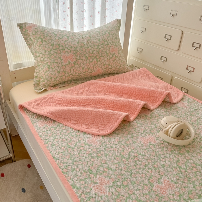 91家纺网 家纺一手货源 找家纺 慕晨 2025新款全棉学生床盖宿舍印花纯棉床盖三件套AB版皆可用四季通用直播 梦幻田园