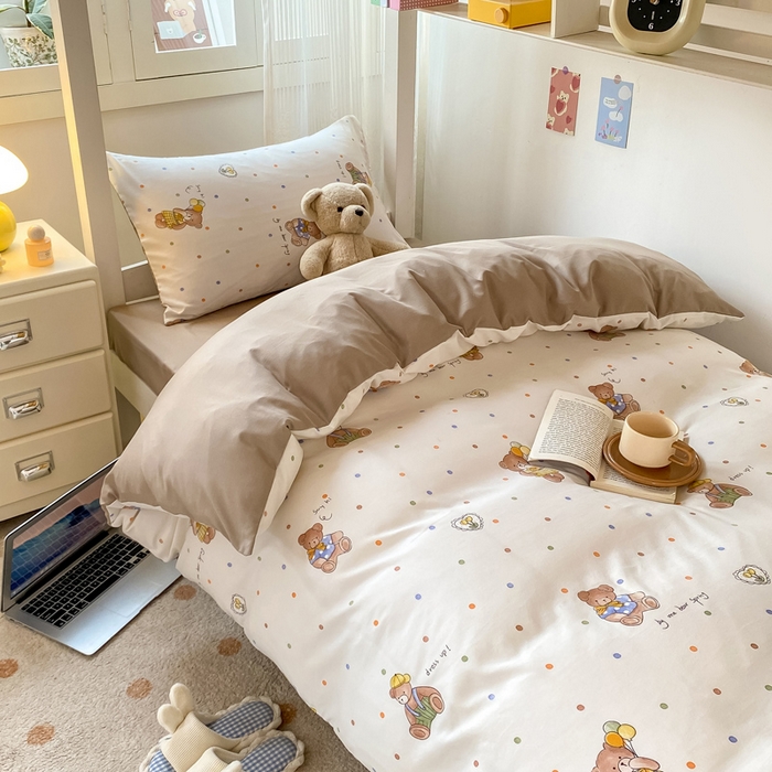 91家纺网 家纺一手货源 找家纺 （总）芷凡家纺 2025新款水洗棉双层纱学生三件套宿舍上下铺三件套