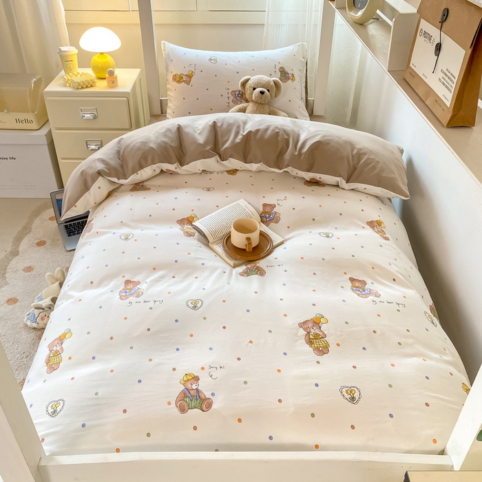 91家纺网 家纺一手货源 找家纺 （总）芷凡家纺 2025新款水洗棉双层纱学生三件套宿舍上下铺三件套