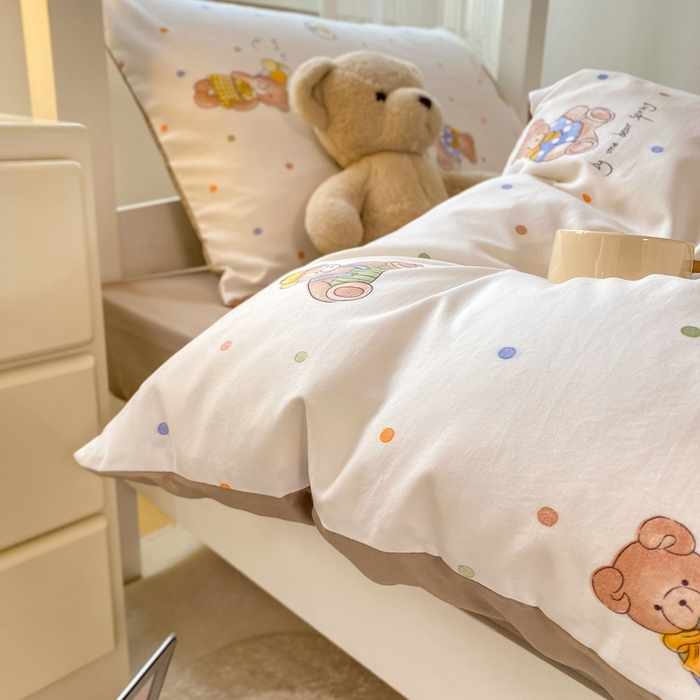 91家纺网 家纺一手货源 找家纺 （总）芷凡家纺 2025新款水洗棉双层纱学生三件套宿舍上下铺三件套