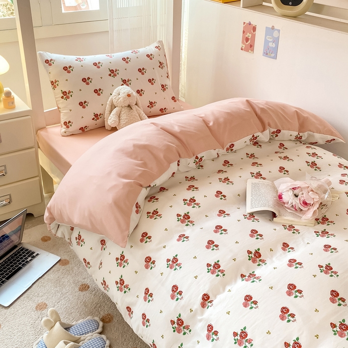 91家纺网 家纺一手货源 找家纺 芷凡家纺 2025新款水洗棉双层纱学生三件套宿舍上下铺三件套 旧约