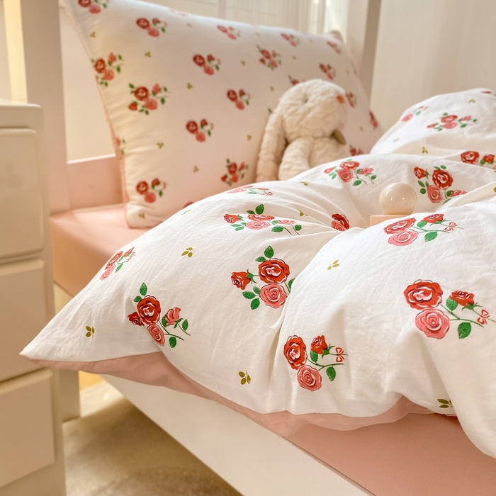 91家纺网 家纺一手货源 找家纺 芷凡家纺 2025新款水洗棉双层纱学生三件套宿舍上下铺三件套 旧约