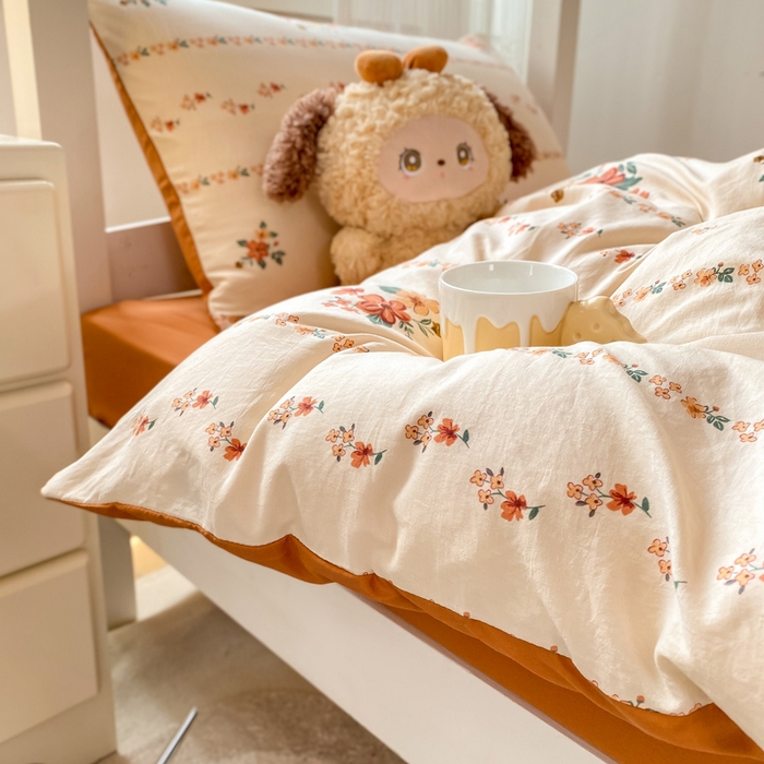 91家纺网 家纺一手货源 找家纺 芷凡家纺 2025新款水洗棉双层纱学生三件套宿舍上下铺三件套 揽月