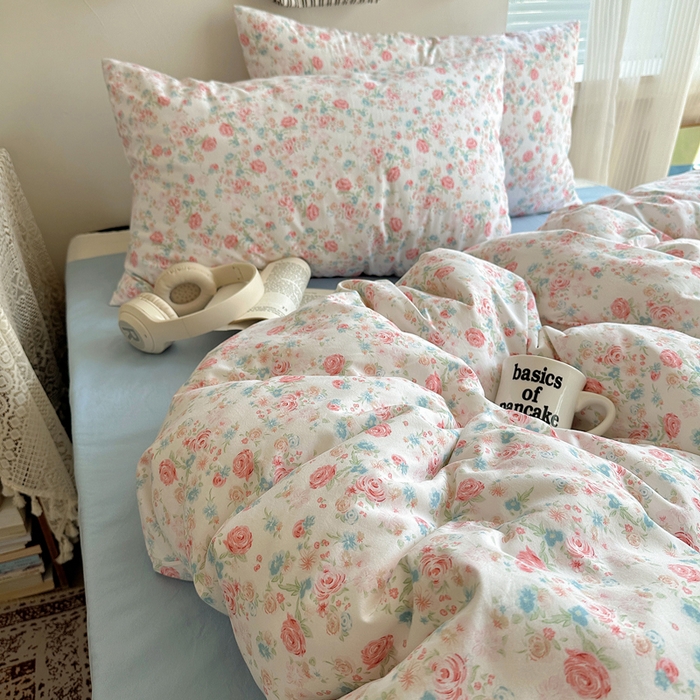 91家纺网 家纺一手货源 找家纺 （总）芷凡家纺 2025新款印花水洗棉双层纱四件套