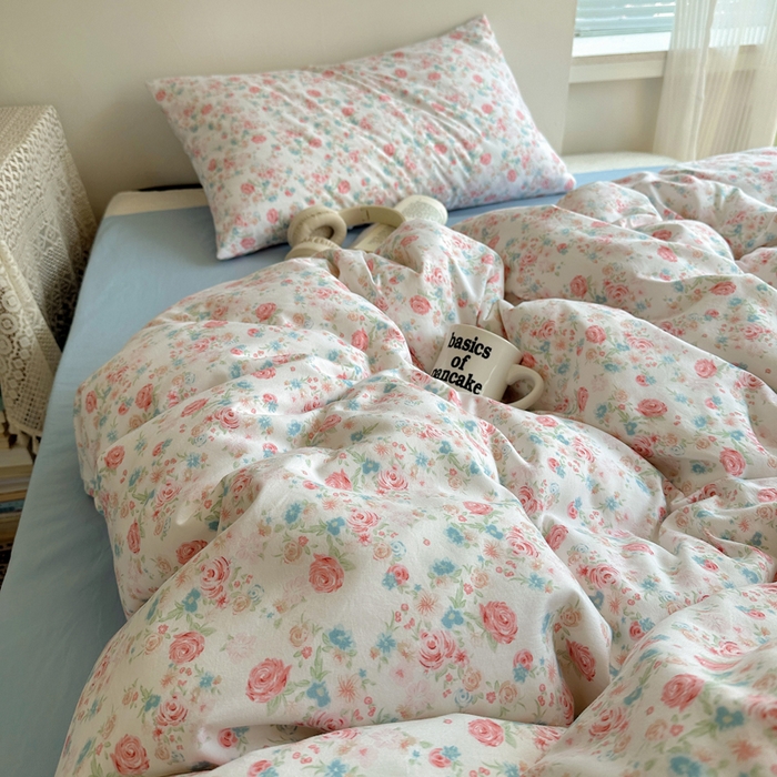 91家纺网 家纺一手货源 找家纺 （总）芷凡家纺 2025新款印花水洗棉双层纱四件套