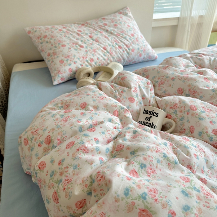 91家纺网 家纺一手货源 找家纺 （总）芷凡家纺 2025新款印花水洗棉双层纱四件套