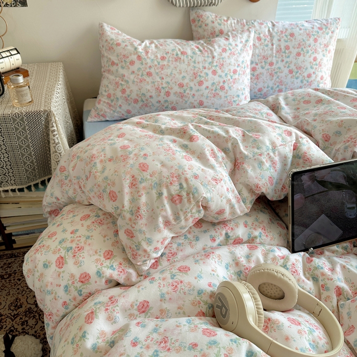 （总）芷凡家纺 2025新款印花水洗棉双层纱四件套