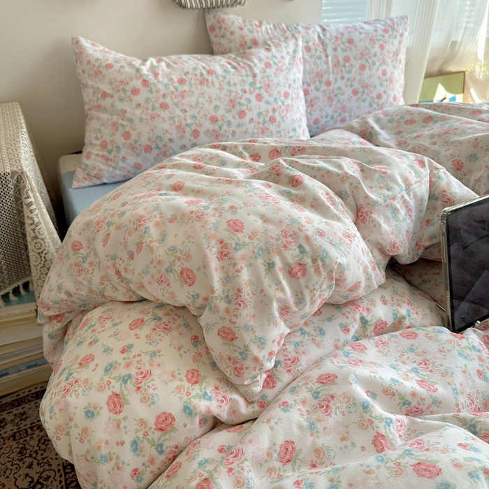 91家纺网 家纺一手货源 找家纺 （总）芷凡家纺 2025新款印花水洗棉双层纱四件套